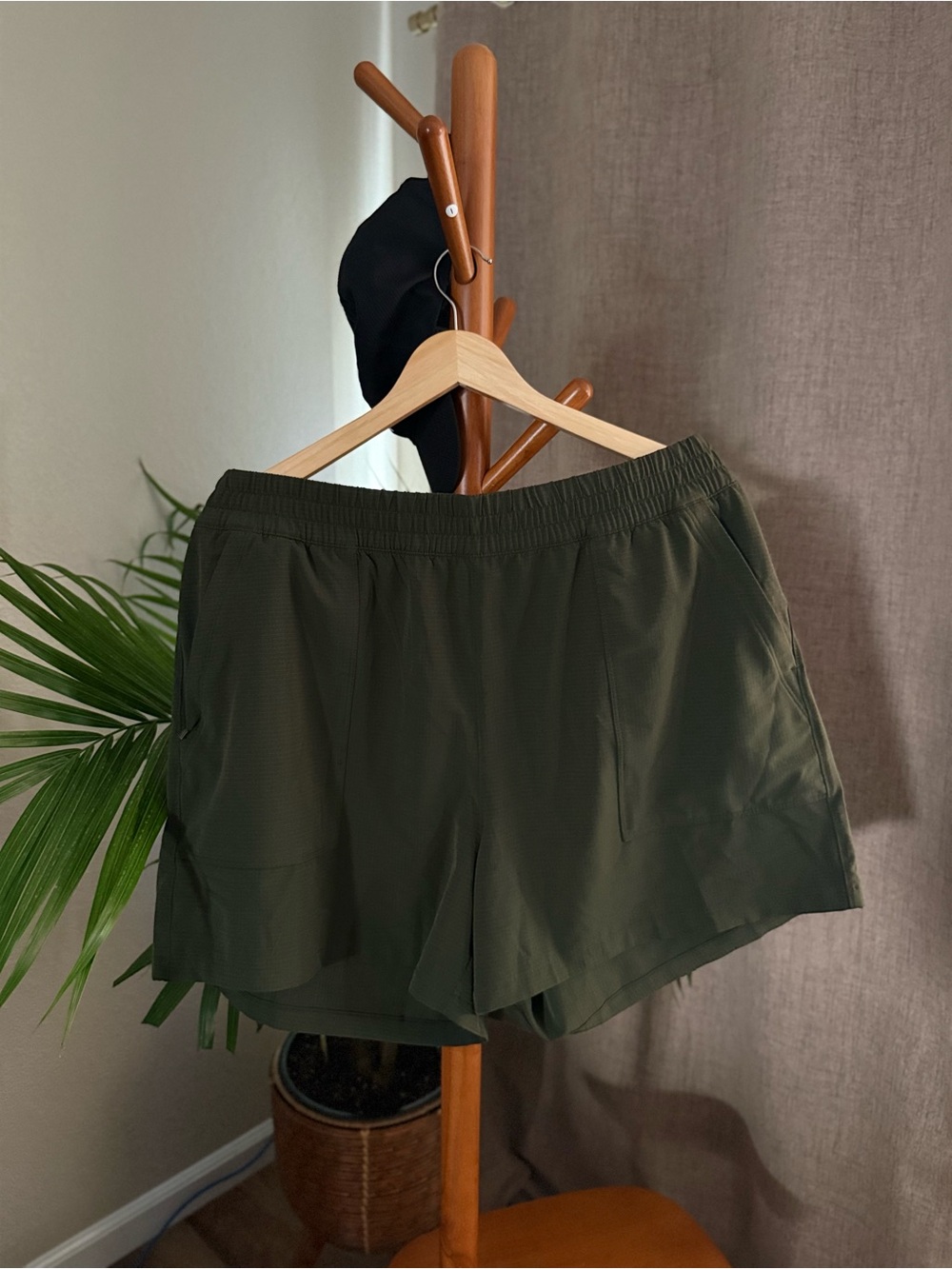 Athleta Olive Green Athletic Shorts with Elastic Waist
